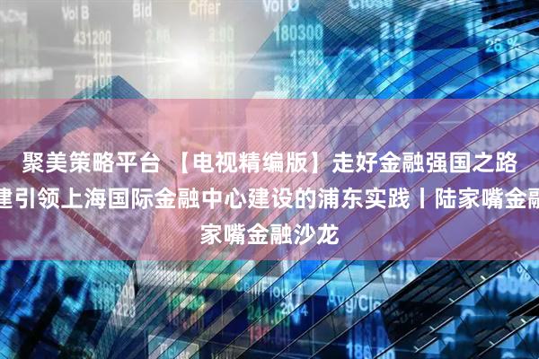 聚美策略平台 【电视精编版】走好金融强国之路：党建引领上海国际金融中心建设的浦东实践丨陆家嘴金融沙龙